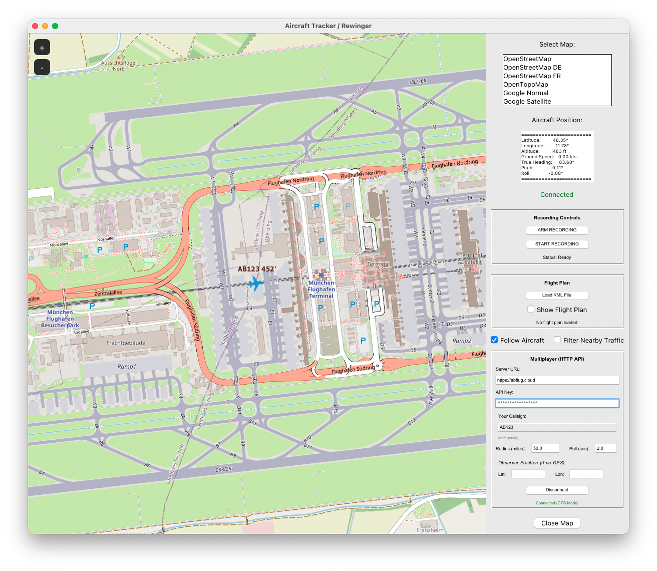 Rewinger Multiplayer showing being online to Abflug.cloud